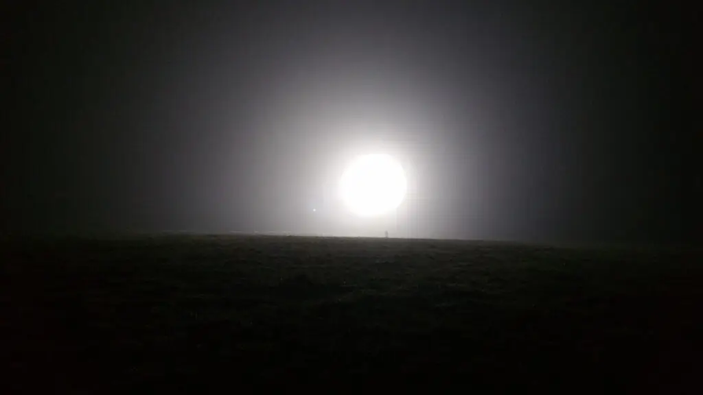 12kW HMI moonlight through mist on Dartmoor